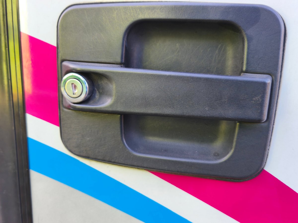 Deadlock installed on Ford Transit side door